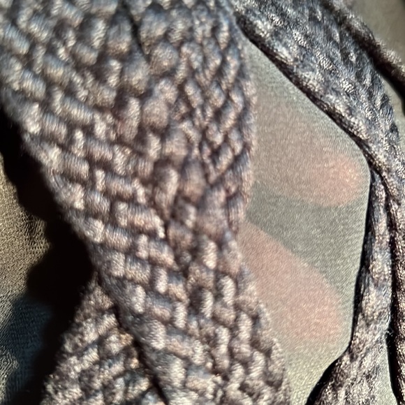 armpit to armpit is approx 17” wide. length 23”. Sleeve 18” sheer fabric - Picture 2 of 3